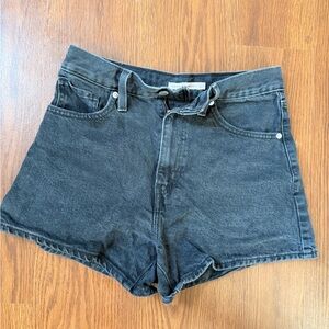 Levi's High Waist Denim Shorts - Dark Gray